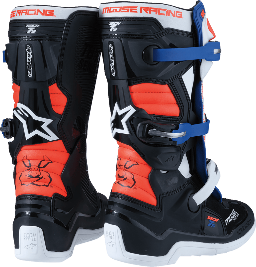 Youth Tech 7S Boots - Black/White/Red/Blue - US 6 - Offroad Armor